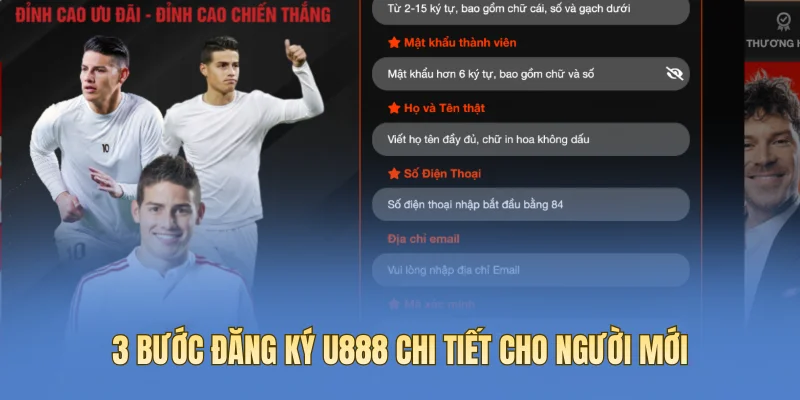 3 bước đăng ký U888 chi tiết cho người mới